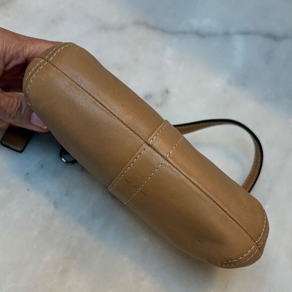 Coach Bag Purse Handbag Mini Leather Pocketbook Smooth Tan Glove Bag - Picture 8 of 14